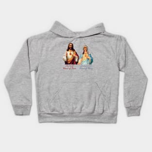 Immaculate Heart and Sacred Heart Typography Kids Hoodie